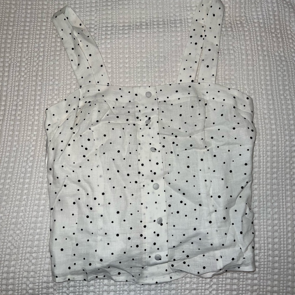Gianni Bini black and white polka dot tank top